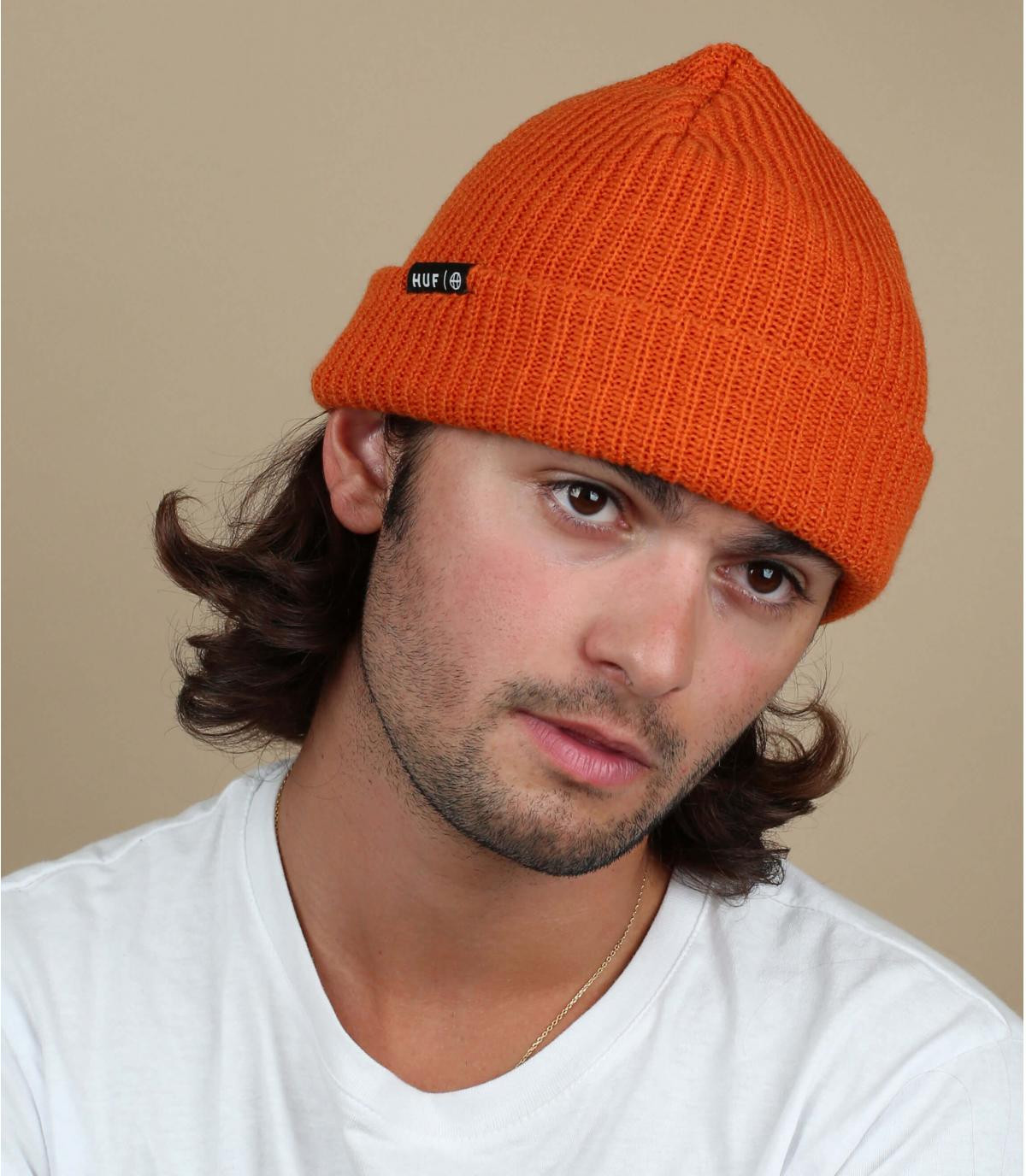 Cappello a bavero arancione Huf Usual Beanie rust Cappello a bavero arancione Huf Usual Beanie rust